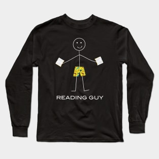 Funny Mens Reading Guy Long Sleeve T-Shirt